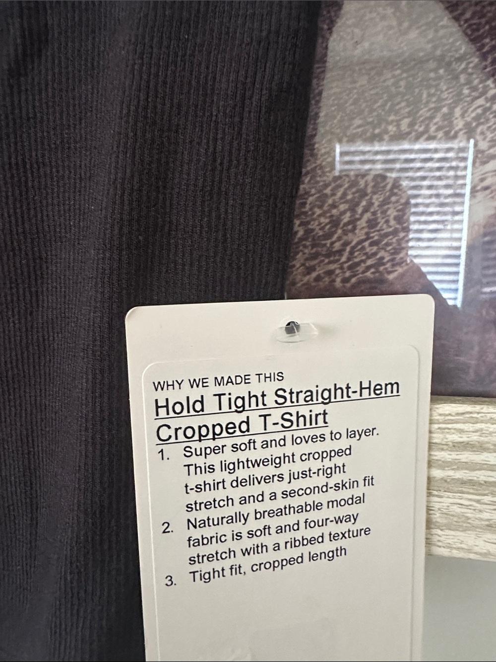 NWT Size 4 Lululemon Black Ribbed Hold Tight Straight-Hem Cropped T-Shirt - Picture 2 of 3